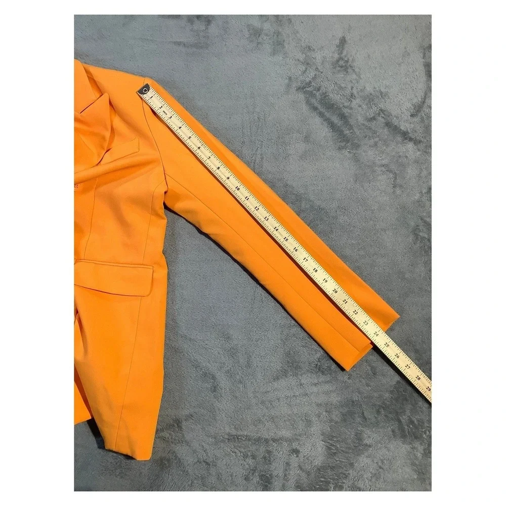 Forever 21 Women's Neon Orange Double Breasted Blazer‎ Size M